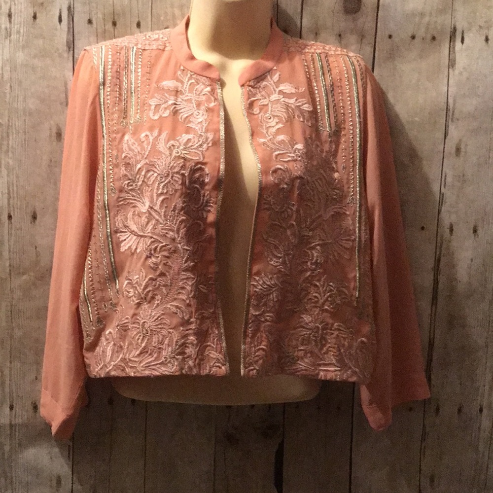 Silk Embroidered Bolero Jacket